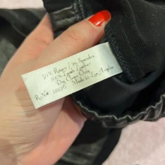 *NWT* 100% Lambskin Leather High-Waist Panel Leggings - Picture 8 of 15